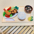 作品ミニチュア＿フライ定食