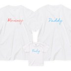 作品ファミリーTシャツ 3枚セット マタニティフォト 家族 親子 前撮り お揃い 名入れ_T013