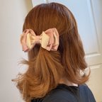 作品ピンクビッグリボンヘアクリップ🎀