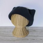 作品【オーダーメイド】毛糸の猫耳ベレー帽
