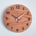 作品センダンの木の掛時計25cm  丸い時計