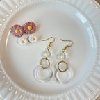 作品【送料無料】ゴールド×透明×シンプルピアス