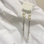 作品perl×silver chain pierce/earring