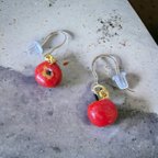 作品「Handmade Apple Charm Earrings」ハンドメイドりんご ピアス 樹脂ポスト 1セット