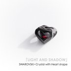 作品「LIGHT AND SHADOW」のハートオブジェ　　　~~~スワロフスキー・クリスタルとチタンのネックレス~~~