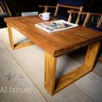 作品木製　アンティークローテーブル