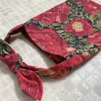 作品和服・浴衣にもおすすめminiBAG 撥水新素材リバティ/リップストップ☆ローズザンジー・RED☆強度抜群！