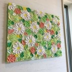 作品40×50cm   flower texture art  テクスチャーアート　現代アート　アートパネル　textureart インテリア　花　絵画　flowerart