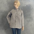 作品六分の一男子図鑑・momokodoll＊シャツ(グレーストライプ)