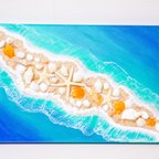 作品𓇼ちゅら海 art panel 𓇼  海アート レジンアート  癒やしのアート  27.5cm×45.5cm