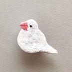 作品刺繍ブローチ｜ふこふこ文鳥さん《受注生産》