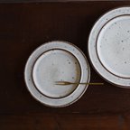 作品NEW! 鉄粉のある　ブリム皿　20cm  乳白　陶器