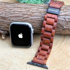 作品【木製バンド】EINBAND AppleWatch アップルウォッチ 天然木 木のベルト 20mm【レッドサンダルウッド】