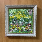 作品アクリル画　お花畑