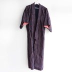 作品着物 藍染 木綿 縞模様 クレイジーパターン ジャパンヴィンテージ 大正 昭和 | Indigo Kimono Jacket Crazy Pattern Japan Vintage Cotton