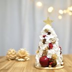 作品りんごのホワイトクリスマスツリー