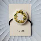 作品【再販】刺繍ヘアゴム🌷　no.291　くるみボタン   💛送料無料💛　