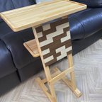 作品ソファー用木製サイドテーブル