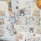 作品5 やさぐれ ねこ メモセット 紙モノセット コラージュ おすそ分けファイル