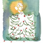 作品光る星のクリスマスツリー3枚ポストカード
