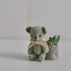 作品約4.5cm ミニミニクマさん グリーン