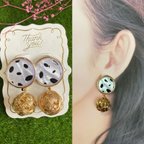 作品Dalmatian pattern ball earrings accessories