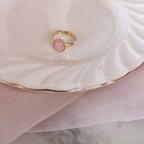 作品petit rose quartz ring