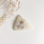 作品【キラキラ刺繍/再販】purple flowers × ribbon...♡