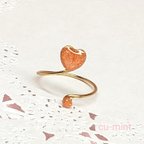 作品🧡ハートのオープンリング🧡(オレンジシュガー)　ワイヤーリング　カラフル　担当カラー　推し活にも♡