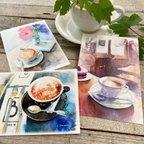 作品【12枚セット】水彩ポストカード”パリのカフェ”