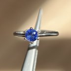 作品✳︎Natural BlueSapphire about5mm 天然ブルーサファイア 約5mm フリーサイズリング シルバー925 ✳︎ ブルー　サファイア　天然石　動画あり　シンプル　一点もの