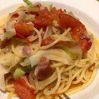 作品[パスタソース]トマトとベーコンのオイルパスタ