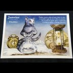 作品【 セブリーヌ ☆ ポストカード ２枚セット 】 Janvier Chablier 1月 猫 ネコ キャット はがき Chats enchantes 94081PC