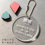 作品シンプル メモリアルキーホルダー 透明アクリル3ｍｍ 直径55ｍｍ 丸 命名書 名札 ネームプレート ベビー 赤ちゃん