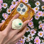 作品森のアップルパイ🌳のスマホケース＊バニラアイスのスマホグリップ付き🍨＊