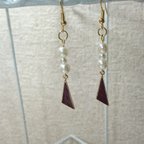 作品triangle wine red pierced earring