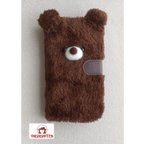 作品【送料無料】全機種対応スマホケース  ふわふわクマ🐻   こげ茶