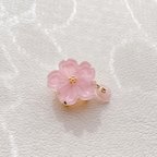 作品揺れる花びら 桜 帯留め