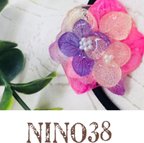 作品G088〉梅雨時期の紫陽花ヘアゴム   パープルピンク