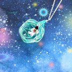 作品  。*:゜☆ 宇宙飛行士 星空 銀河 。*:゜☆ ペンダントネックレス universe milky way stars planets ミニチュア  space ディップアート ワイヤー