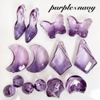 作品手染めビーズアソート♡purple×navy