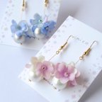 作品お花とコットンパールのピアス/イヤリング