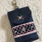 作品オーダー製作　スモッキング刺繍　キッズ携帯ケース