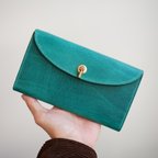 作品flap long wallet [ Turquoise green ] フラップロングウォレット 長財布