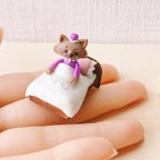 作品ミニチュア　オオカミさん　ハンドメイド　