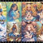 作品デザインペーパー　ALICE IN WONDERLAND　コラージュシート