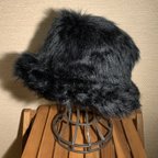 作品黒色フェイクファーハット✳︎Fake Fur Hat✳︎Black✳︎Long Haired