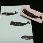 作品(マッコウ)クジラ 消しゴムはんこ