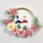 作品【送料無料】ひな祭りのお雛様桃花リース💐