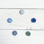 作品組み合わせ自由【送料無料】小さい 水引きマグネットピアス(ブルー系カラー)